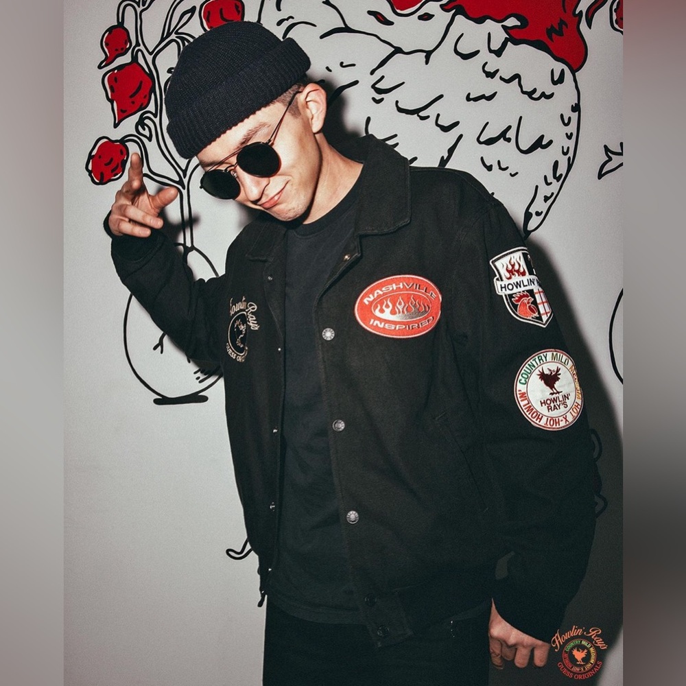 Guess Originals‎ x Howlin Rays Limited Black Patchwork Jacket Size S